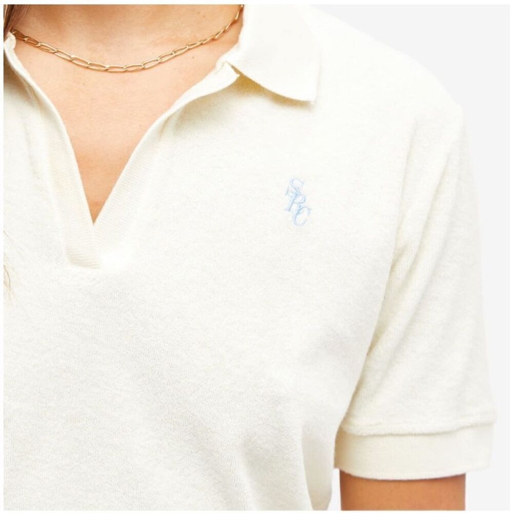 Sporty & Rich Terry Cloth Monogram Polo Shirt XS - Picture 5 of 11